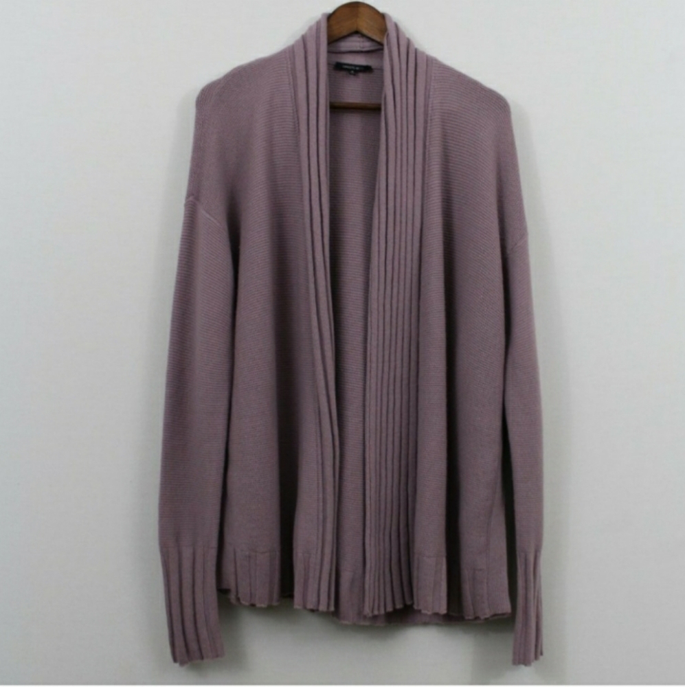 Lafayette 148 New York Lavender (Purple) Wool Blend Long Sleeve Cardigan